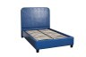 Кровать односпальная, ПУ цвет синий 135х120х200 см - TT-00000958