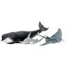Фигурки игрушки серии "Мир морских животных": Кит, рыбка-молот, манта, морской леопард, дайвер (набор из 5 фигурок животных и 1 человека) (ММ203-027)