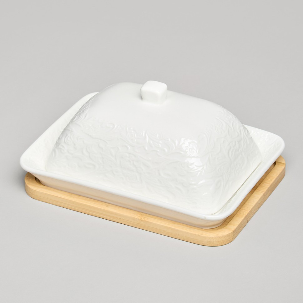 Масленка lefard "muse" на дер. подставке 17*12,5*8 см Lefard (587-240)