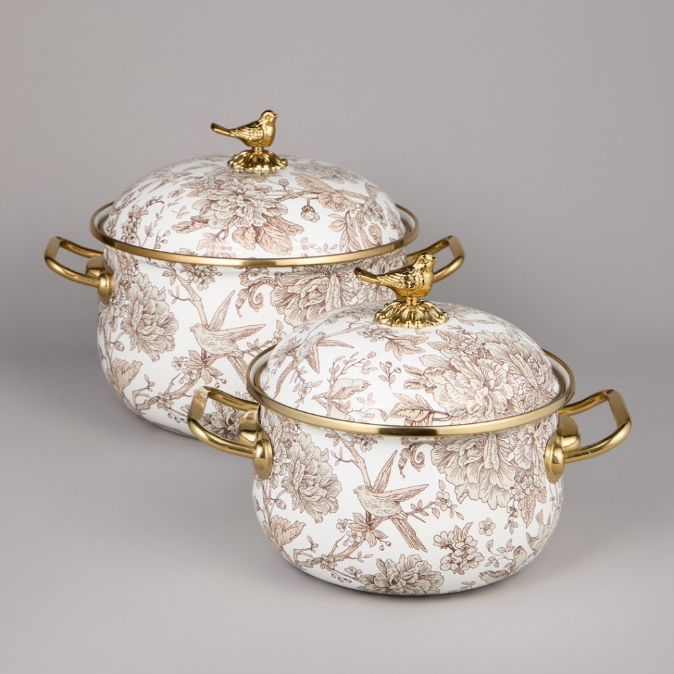 Набор кастрюль agness эмалированных серия "royal garden", 4пр. 2,1л и 3,8л Agness (950-601)