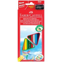 Карандаши цветные трехгранные Faber Castell 12 цветов с точилкой 120523 (65733)