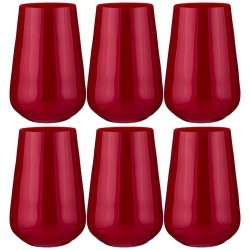 Набор стаканов "sandra sprayed red" из 6 шт. 380 мл. высота=12,5 см. Bohemia Crystal (674-712)