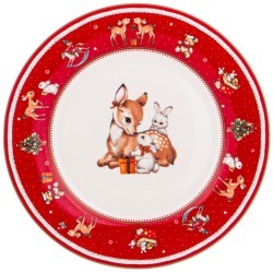 Тарелка закусочная lefard "с новым годом!" 19 см красная Lefard (85-1955)