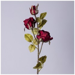 Цветок искусственный роза длина=80см , цвет бургунди Lefard (535-373)