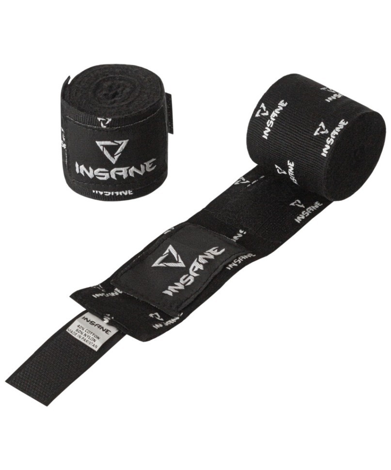 Бинт боксеркий INSANE PRINT, хлопок/нейлон, черный, 2,5 м (2108810)