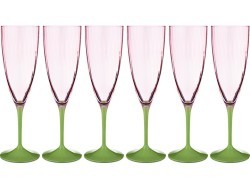 Набор бокалов для шампанского из 6 шт. "kate optic" 220 мл. высота=23 см Bohemia Crystal (674-677)