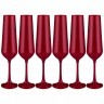 Набор бокалов для шампанского "sandra sprayed red" из 6 шт. 200 мл. высота=25 см. Bohemia Crystal (674-713)