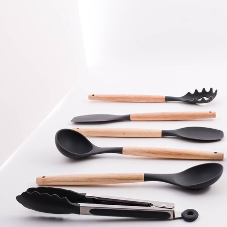 Набор кухонных принадлежностей на подставке 12пр силикон/пластик (24-01-TM)