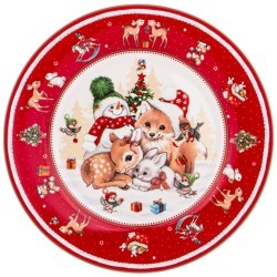 Тарелка закусочная lefard "с новым годом!" 19 см красная Lefard (85-1956)