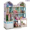 Деревянный кукольный домик "Поместье Виттория", с мебелью 36 предметов в наборе и с гаражом, для кукол 30 см (PD318-18)