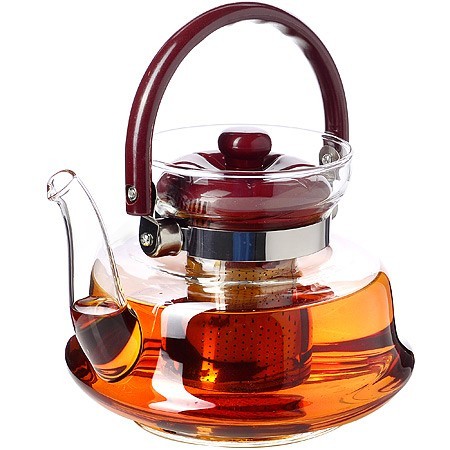 Заварочный чайник 3пр 1,2л стек н/с LR (60082)