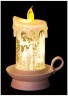 Подсвечник со свечой с подсветкой цвет: антик белый диаметр=13 см высота=18 см работа Lefard (865-400)