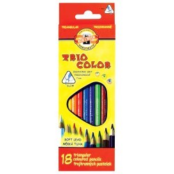 Карандаши цветные трехгранные KOH-I-NOOR Triocolor 3,2 мм 18 цветов 3133018004KSRU (65735)