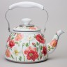 Чайник agness "белые маки" со встроенным свистком и фильтром 1500 мл Agness (916-436)