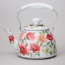 Чайник agness "белые маки" со встроенным свистком и фильтром 1500 мл Agness (916-436)