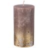 Свеча bronco столбик "rustic" песочная с золотом 15*6 см Bronco (315-345)