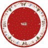 Скатерть круглая "с новым годом" 220см ,красный, 100% хлопок, твил, с пропиткой Lefard (850-763-26)
