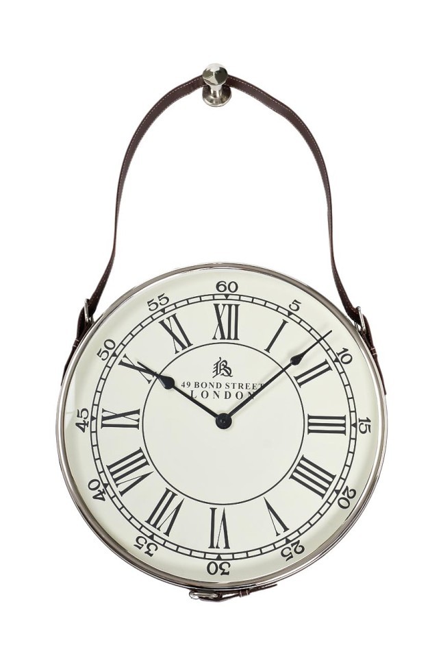 Часы настенные на подвесе цвет хром d41см (TT-00003787)