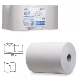 Полотенца бумаж рулонные KIMBERLY-CLARK Scott к-т 6 шт Slimroll 165 м белые 126123 (1) (92661)