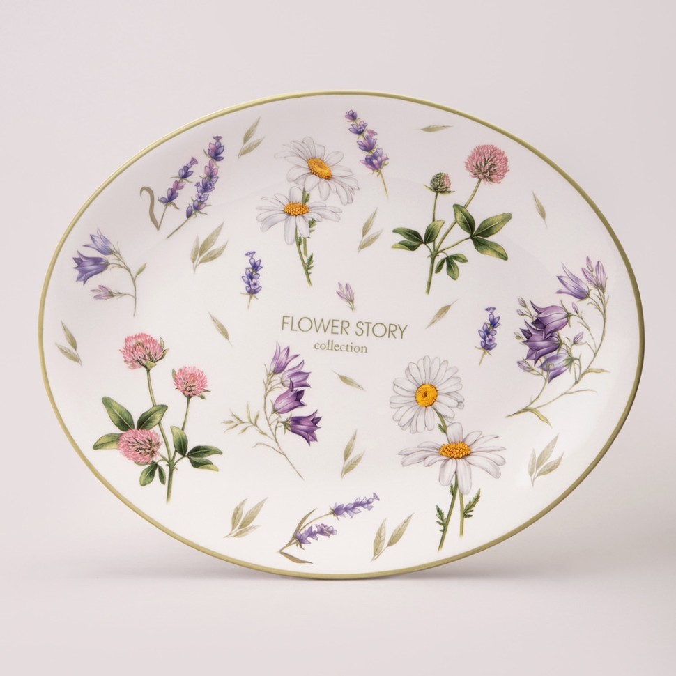 Блюдо овальное agness "flower story" 31,5*25,5*3 см Agness (358-2170)