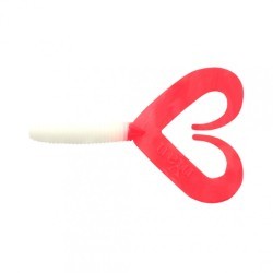 Твистер Yaman PRO Loop-Two, р.4 inch, цвет  #05 - White with red tail (уп.5 шт) YP-LT4-05 (87939)