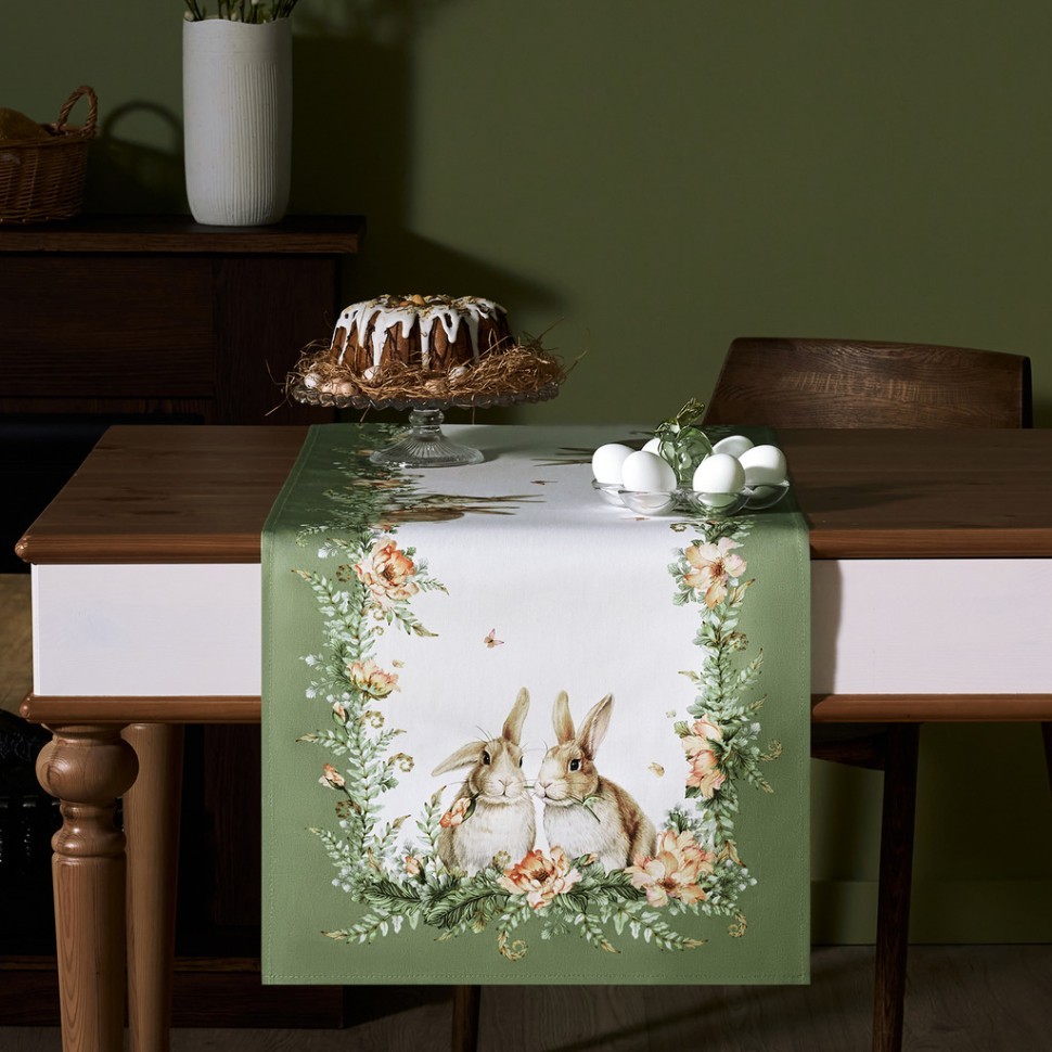 Дорожка "sense",40х146см, зеленый ,100% хлопок,твил, Lefard (850-753-31)