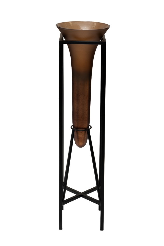 Подставка под цветы стеклянная на металлич.основании h.81см (TT-00013101)