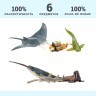 Фигурки игрушки серии "Мир морских животных": Манта, нарвал, морж, рыба-пила, акула-зебра, дайвер (набор из 5 фигурок животных и 1 человека) (ММ203-024)