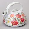 Чайник agness "белые маки" со свистком 3 л Agness (916-437)