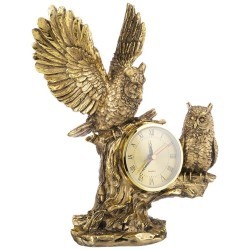 Часы "совы две" высота 32 см цвет: бронза с позолотой ИП Шихмурадов (169-385)