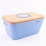 Хлебница с разделочной доской-крышкой, голубая (04-043-B)