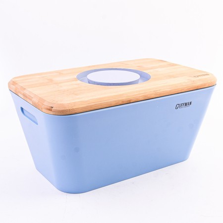 Хлебница с разделочной доской-крышкой, голубая (04-043-B)