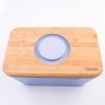 Хлебница с разделочной доской-крышкой, голубая (04-043-B)