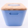 Хлебница с разделочной доской-крышкой, голубая (04-043-B)