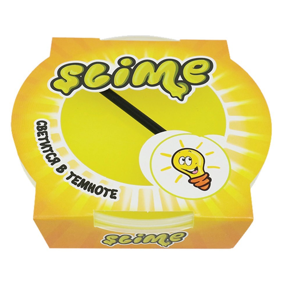Слайм (лизун) Slime Mega светится в темноте желтый 300 г S300-19 (3) (69223)
