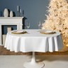 Скатерть  140х180 cm овальная, "феерия. серебро", цвет: белый, tm lefard, полиэстер 100% Lefard (986-004-27)