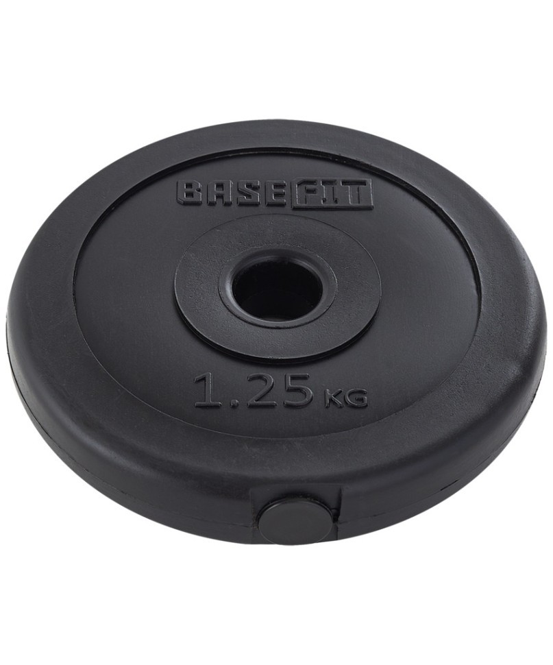 Диск пластиковый BASEFIT BB-203 d=26 мм, черный, 1,25 кг (1483991)