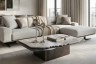 Стол журнальный Травертин (Travertine) 120*120*29см (TT-00016043)