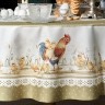 Скатерть круглая "золотая курочка" 220см, 100% хлопок, твил с пропиткой Lefard (850-767-29)