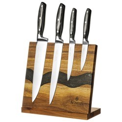 Набор ножей agness на деревянной подставке с магнитным держателем, 5 предметов Agness (911-788) Набор ножей agness на деревянной подставке с магнитным держателем, 5 предметов Agness (911-788)