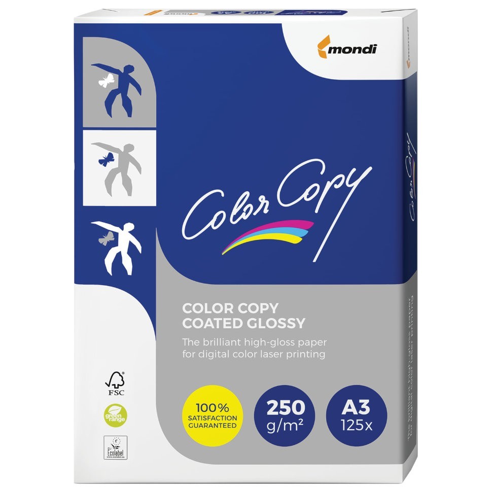 Бумага для цветной лазерной печати Color Copy Glossy А3, 250 г/м2, 125 листов, глянцевая (65331)