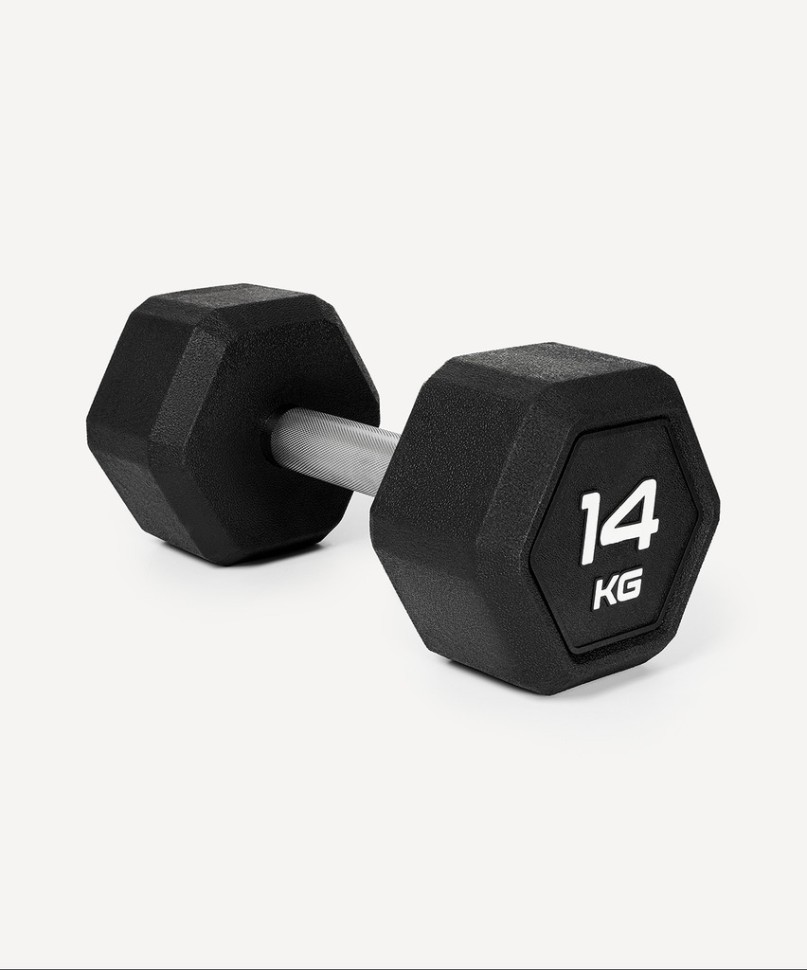 Гантель гексагональная STARFIT DB-301PRO 14 кг, обрезиненная, черный (2115114)