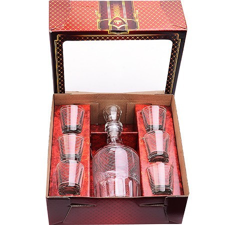 Набор д/вина 7пр. "Спираль" графин+6 стаканов " (1230-Г)