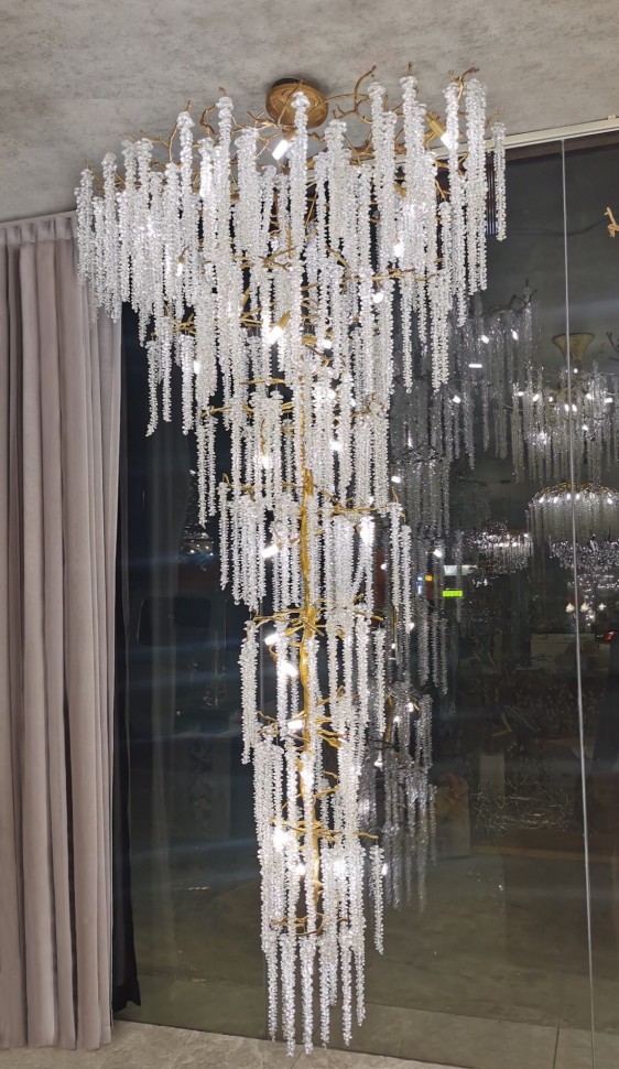 Люстра каскадная d.80*h200 см, металл цвет золото (TT-00012856)