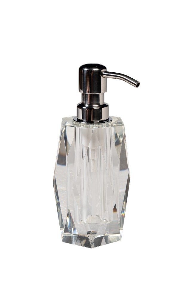 Диспенсер для мыла стекло прозрачное 6,5*h.18см (50мл) (TT-00014891)