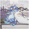Фартук "синие коты. париж", 100% хлопок,твил, белый SANTALINO (850-717-7)