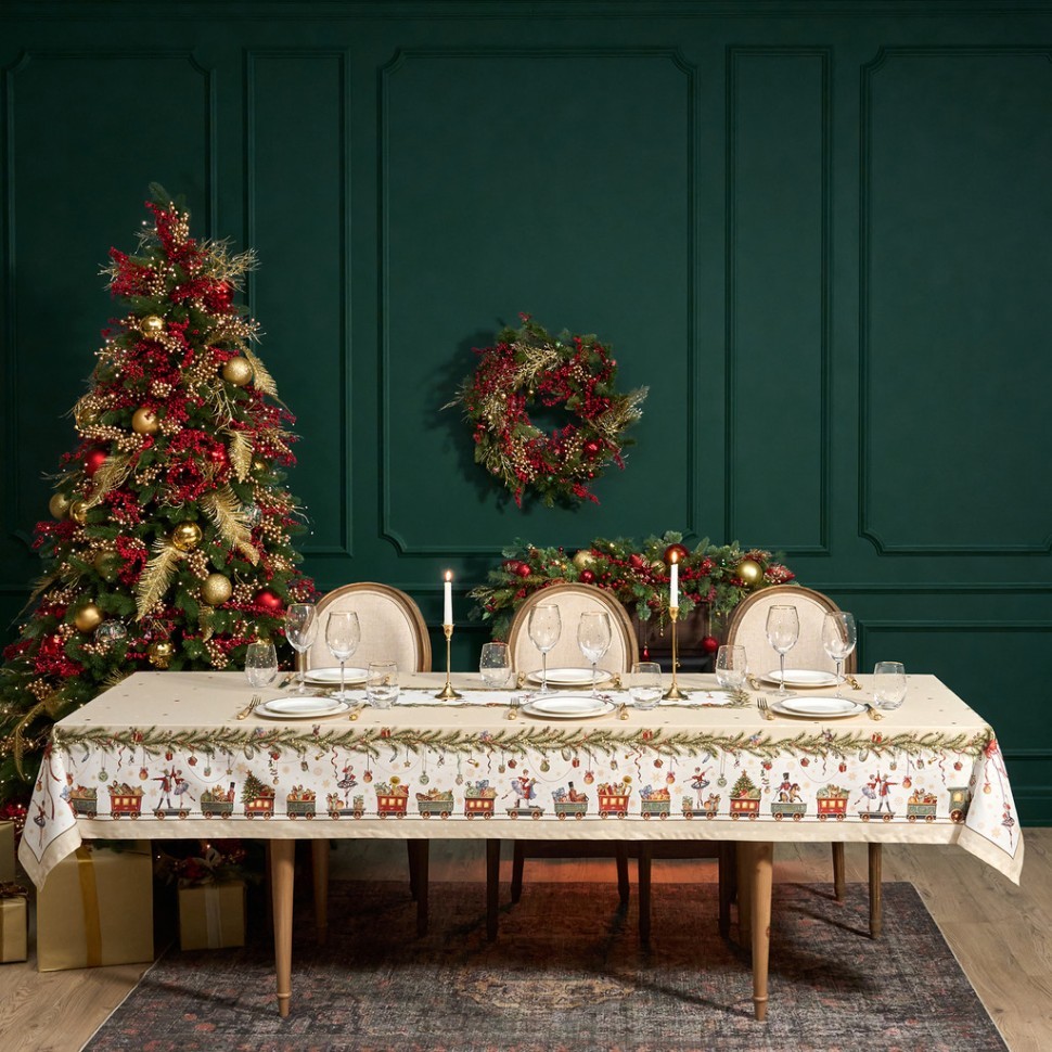 Скатерть "щелкунчик" 140х300см бежевый ,100%хлопок ,твил Lefard (850-757-22)