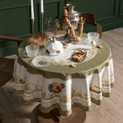 Скатерть круглая "золотая курочка" 145см, 100%хлопок, твил с пропиткой Lefard (850-767-27) Скатерть круглая "золотая курочка" 145см, 100%хлопок, твил с пропиткой Lefard (850-767-27)