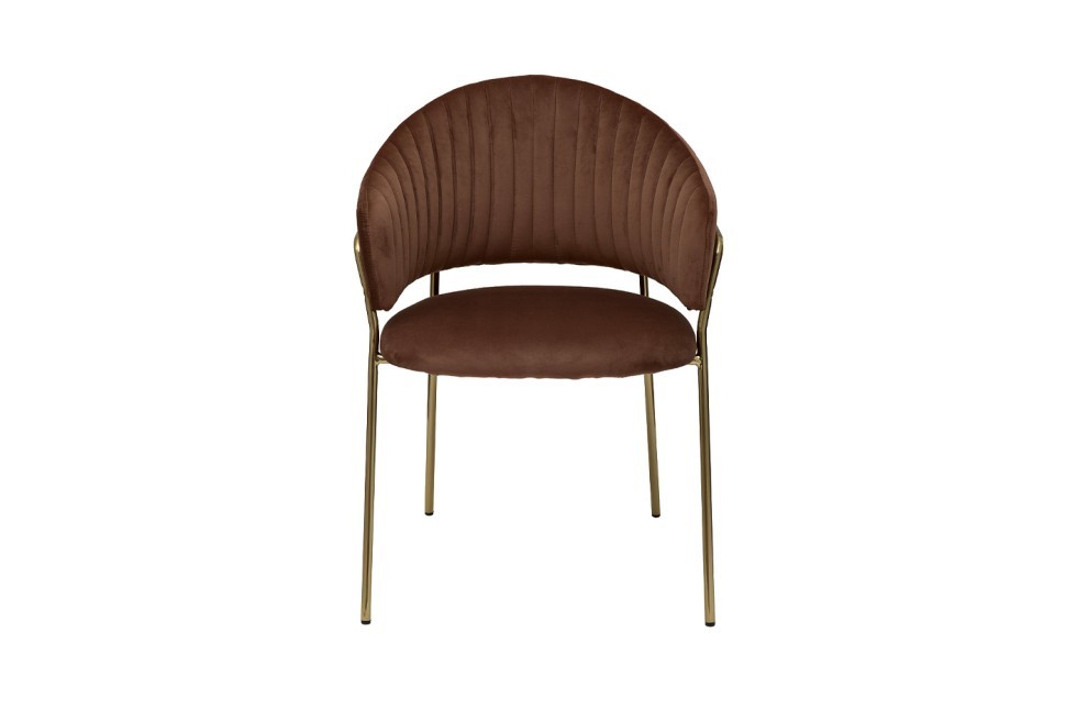 Стул обеденный велюр коричневый 59*56*81см (TT-00013161)
