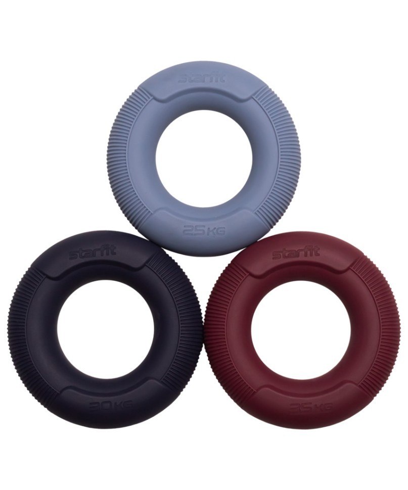 Эспандеры кистевые Starfit ES-406 Кольцо, 25, 30, 35 кг, силикагель, 3 шт (2109377)